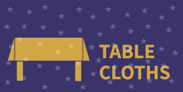 table cloths modrozlate tlacitka